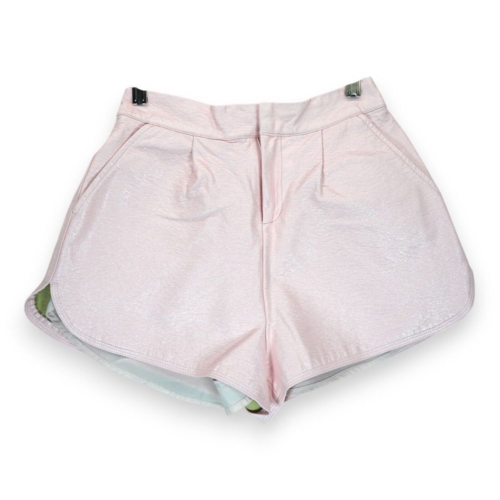 Grey Lab Pink Faux Vegan Leather Short XS‎ Elastic Back Pocket Shorts